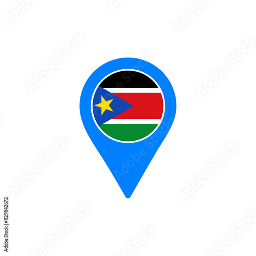 Free Download Sudan location pin vector with national flag design - GFXLoad