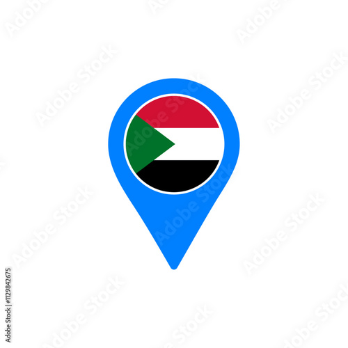 Sudan location pin vector with national flag design Free Download Sudan location pin vector with national flag design - GFXLoad