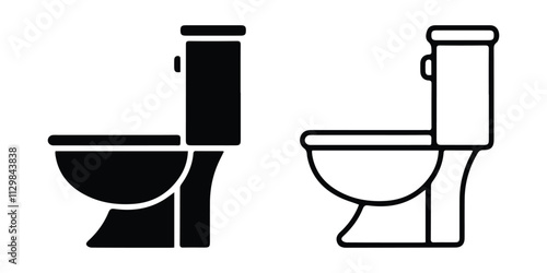 Toilet Icon Collection. Vector toilet male or female Restroom For Urination. Vector Illustration.