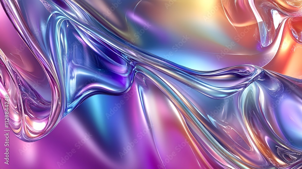 Abstract iridescent liquid flowing forms design Abstract iridescent liquid flowing forms design