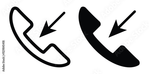 Telephone set icon. Incoming Call. Phone call.