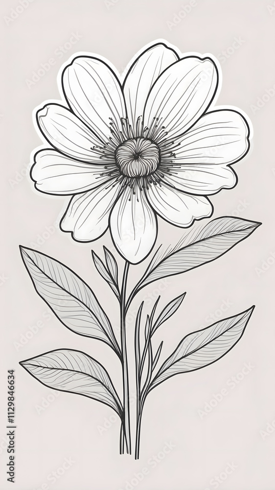 Obraz premium Floral Vector Pattern Illustration with Pink Daisies and Leaves for Spring and Summer Decor