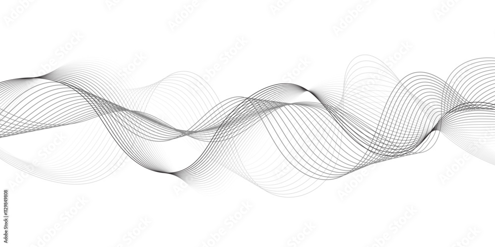 Abstract wave blend lines on transparent background. Design for banner, wallpaper, background and many more. Undulate Grey Wave Swirl, frequency sound wave, twisted curve lines with blend effect. Abstract wave blend lines on transparent background. Design for banner, wallpaper, background and many more. Undulate Grey Wave Swirl, frequency sound wave, twisted curve lines with blend effect.