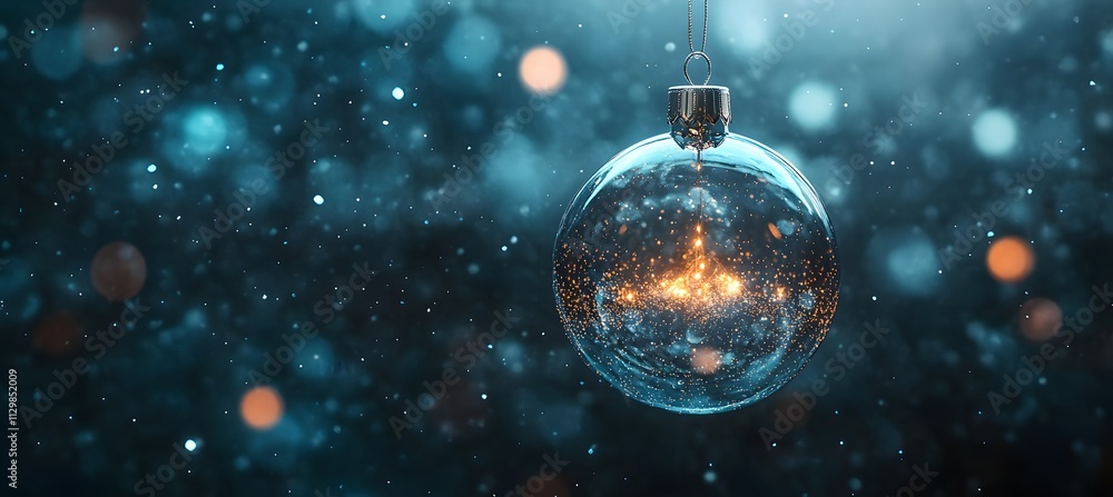 Christmas Snow Globe In Eve Night - Wish Concept With Blue Abstract Defocused Background,
Christmas Snow Globe In Eve Night - Wish Concept With Blue Abstract Defocused Background,