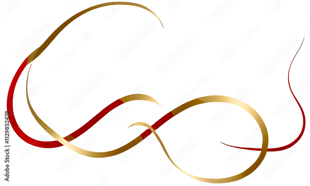 Elegant Snake Illustration in Gold and Red Colors for 2025 year Elegant Snake Illustration in Gold and Red Colors for 2025 year