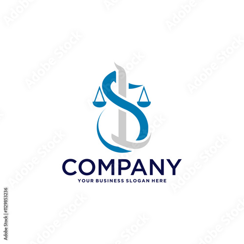 letter s logo design with law firm
