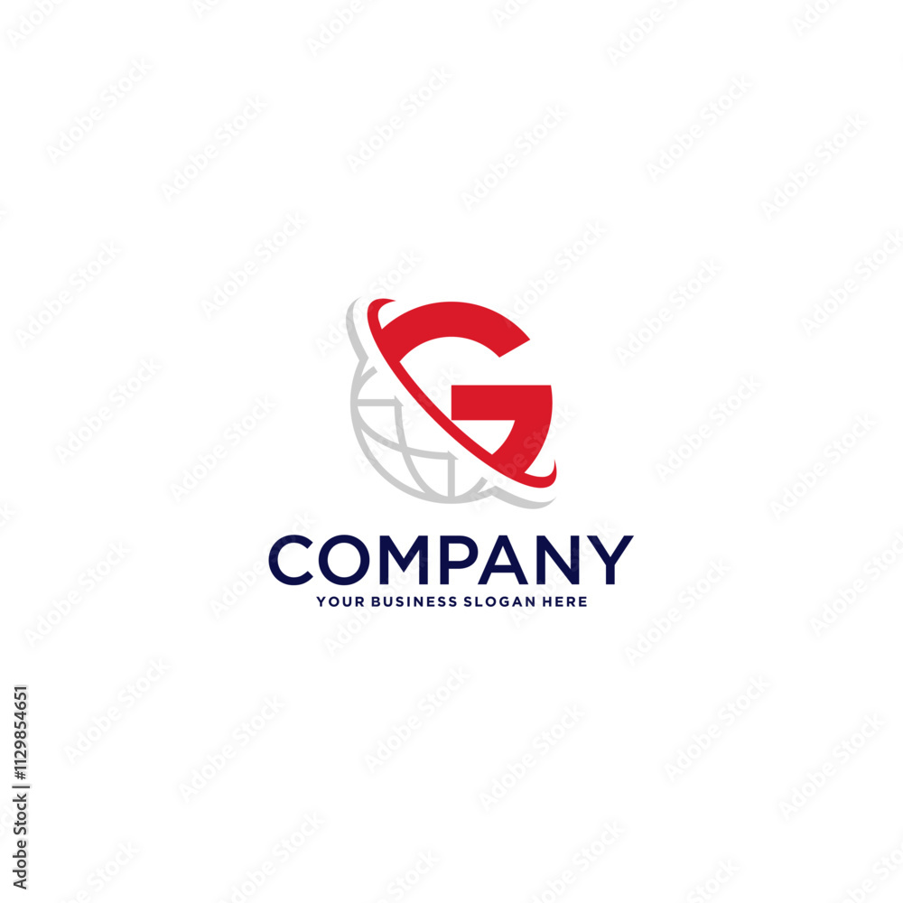 Fototapeta premium g letter logo design with global