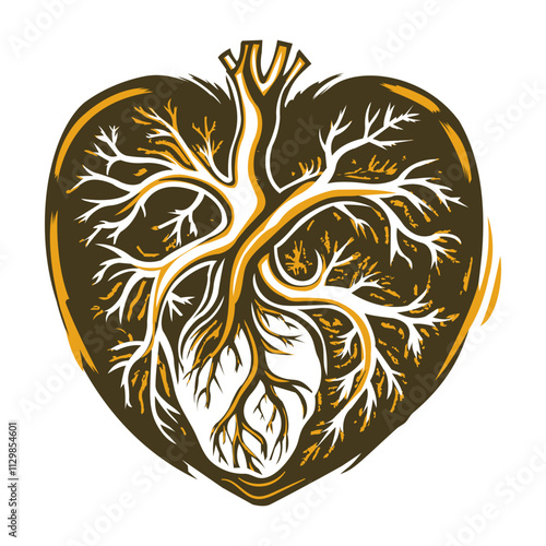 An illustration of blood vessels in vintage style