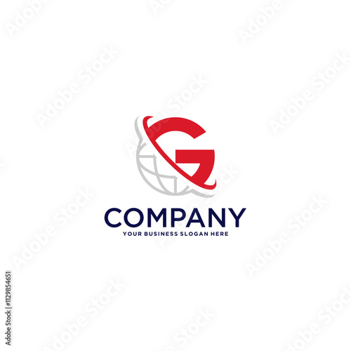 g letter logo design with global photo