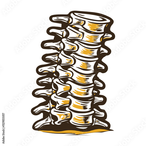 Vintage illustration of intervertebral discs