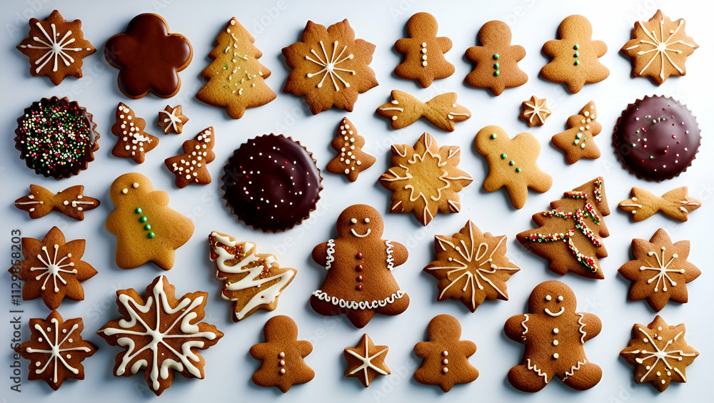 gingerbread cookies on white background gingerbread cookies on white background