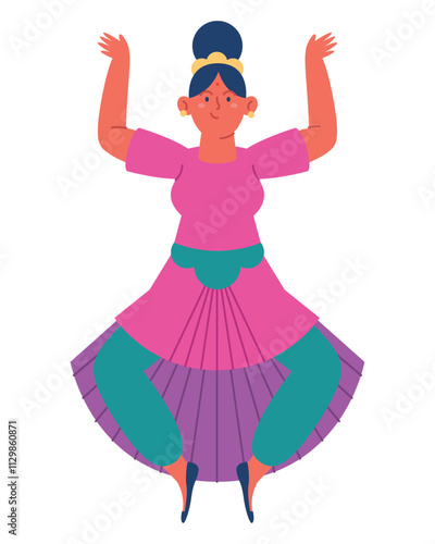 indian woman kathak folk dance