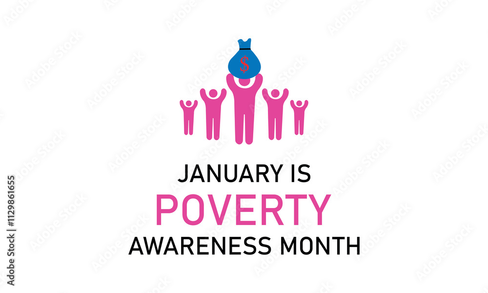 Vector On The Theme Of Poverty Awareness Month,,Observed Each Year During January Design Cards ,Or Design Poster, Vector On The Theme Of Poverty Awareness Month,,Observed Each Year During January Design Cards ,Or Design Poster,