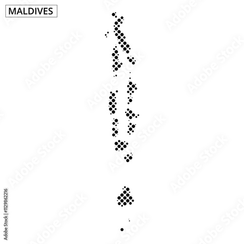 Maldives illustrated map showcasing unique island formations and turquoise waters