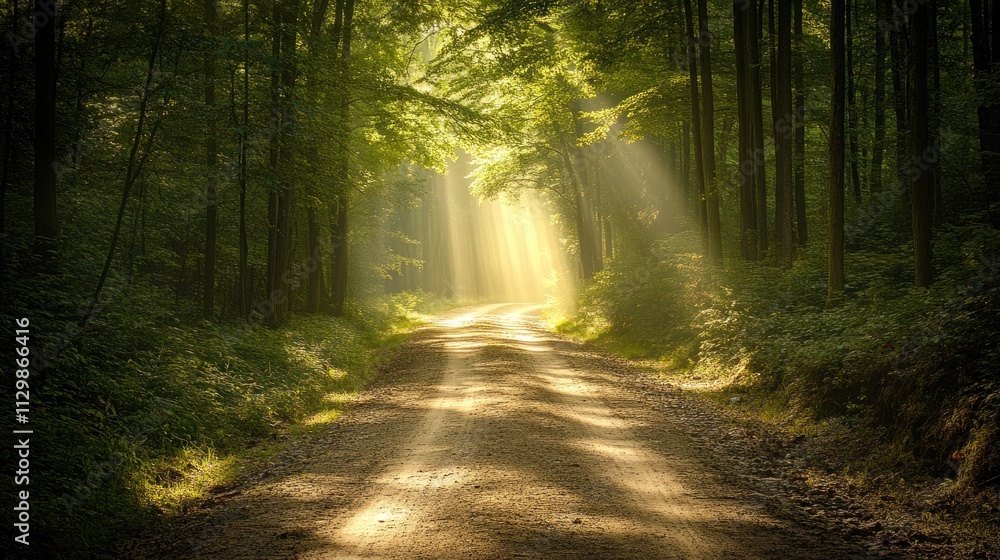 Fototapeta premium Sunbeams Through Trees