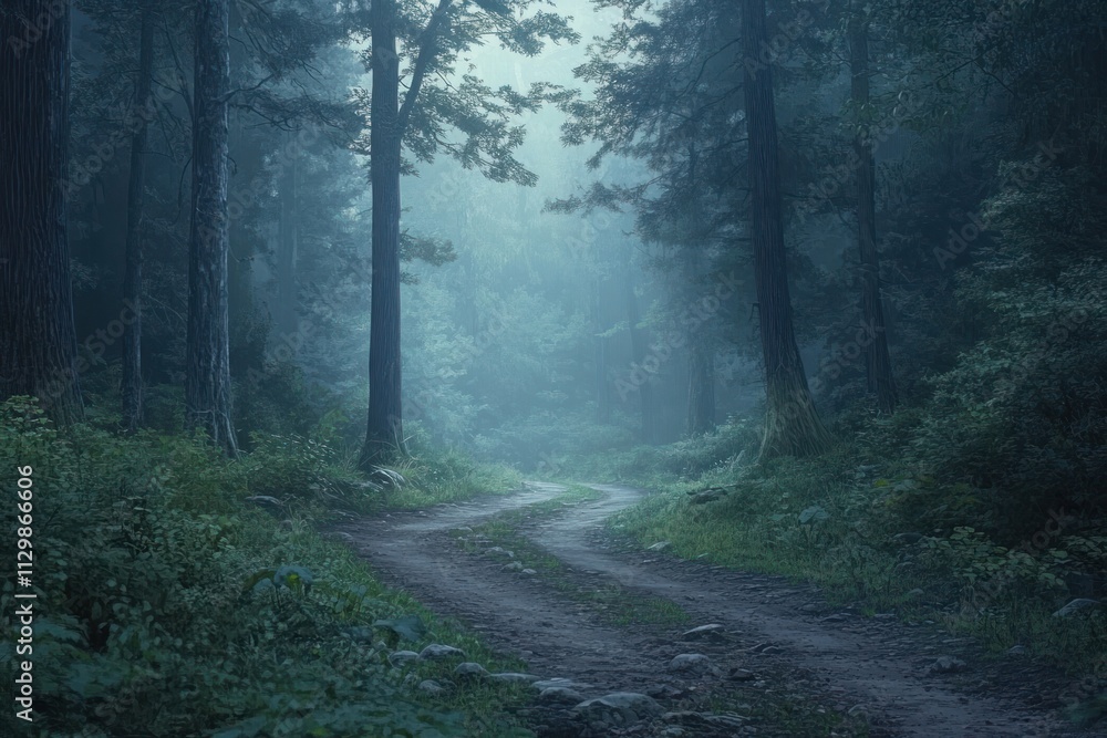 Obraz premium Misty Forest Path