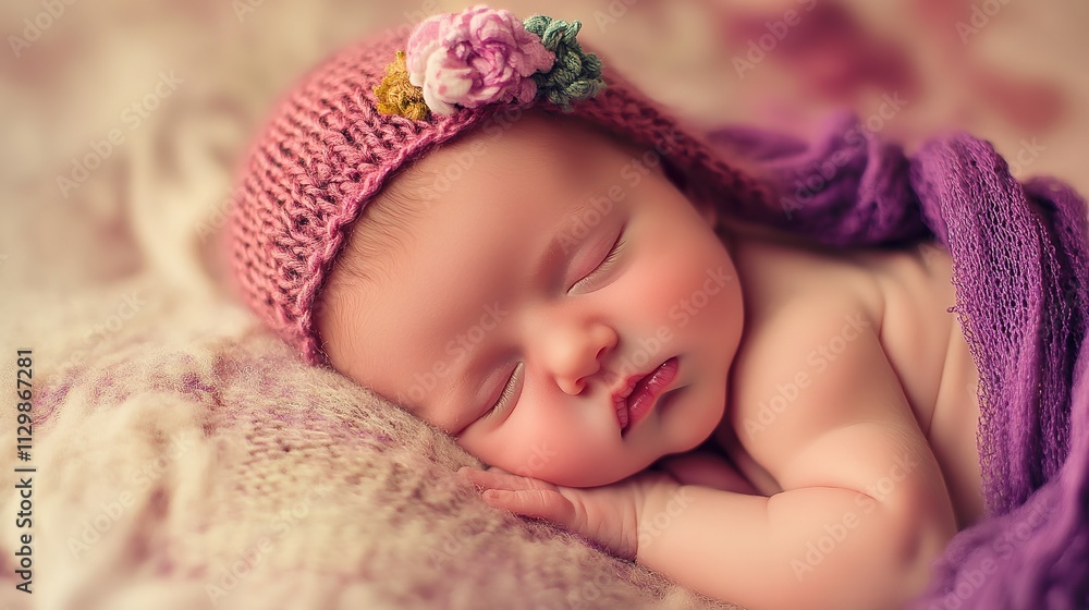 Portrait of a Sweet Baby Wrapped in a Blanket Portrait of a Sweet Baby Wrapped in a Blanket