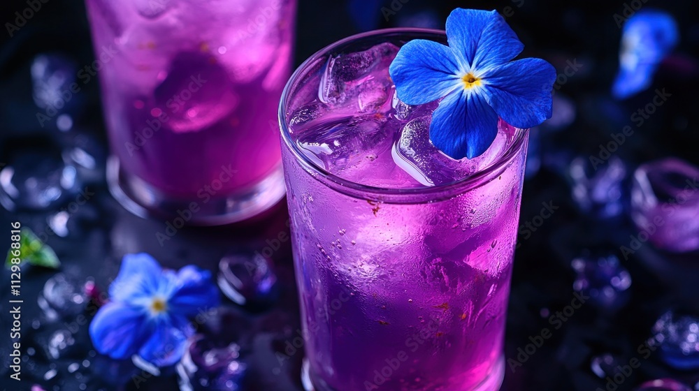 Purple Drink with Flower and Ice Purple Drink with Flower and Ice