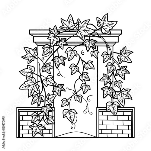 A doodle style icon of ivy vine
