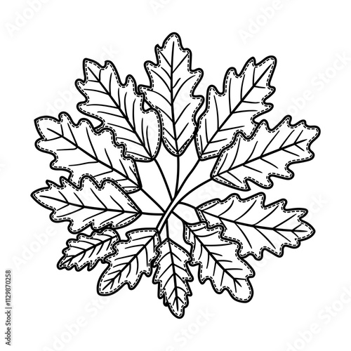 A hand drawn icon of oak leaves