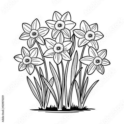 A hand drawn icon of narcissus