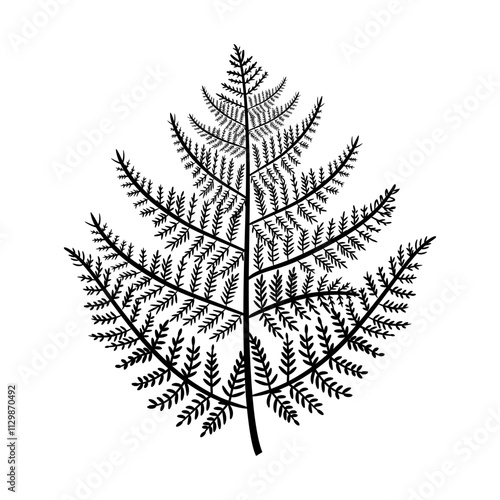 A doodle style icon of wild fern