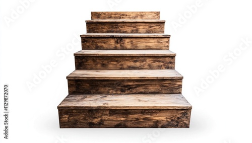 Wallpaper Mural Wooden Stairs Isolated on a White Background Torontodigital.ca