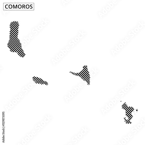 Comoros map outline demonstrating geographical features and island locations clearly