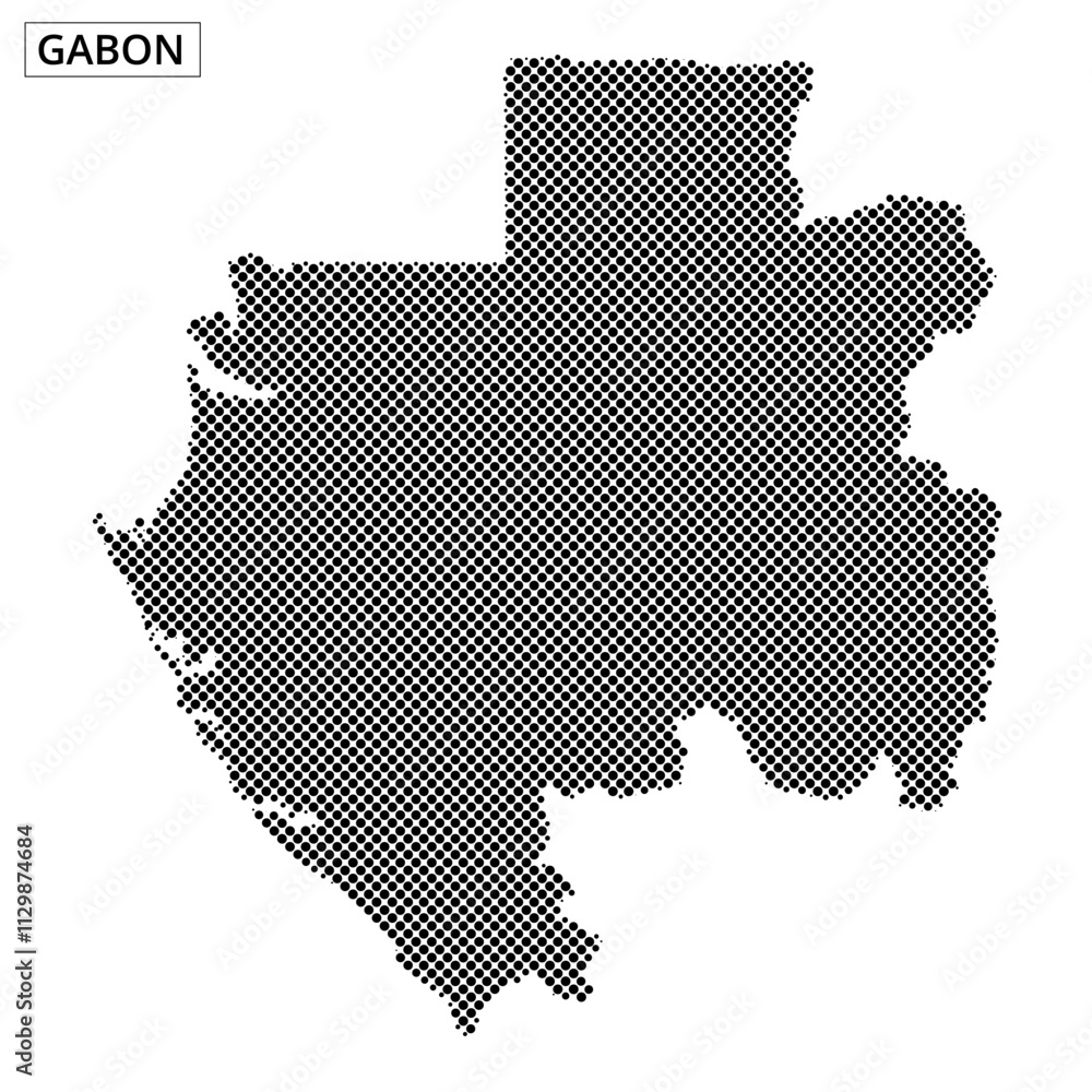 Detailed map outline of Gabon showcasing geographic features and structure Detailed map outline of Gabon showcasing geographic features and structure