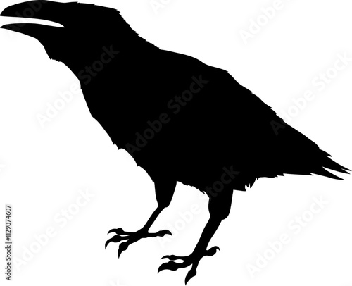 Bird Raven Crow Black Silhouette for Icon.