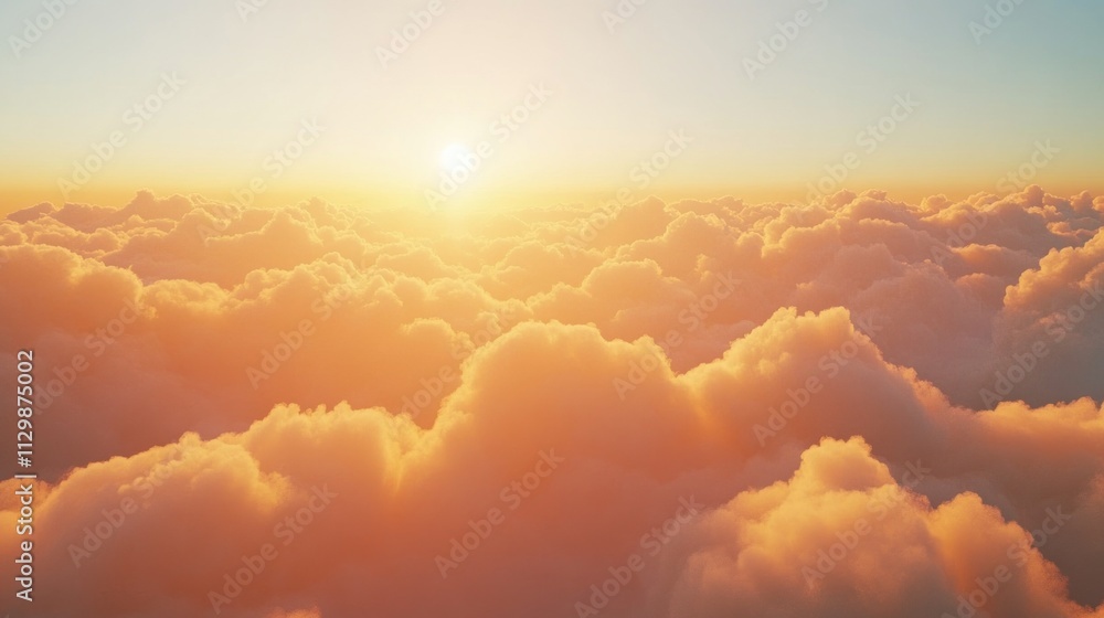 Golden Hour Above the Clouds: A Sunset Aerial View Golden Hour Above the Clouds: A Sunset Aerial View
