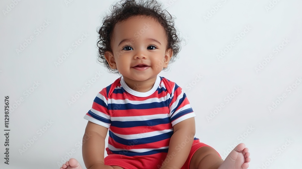 Baby Looking at the Camera on a White Background Baby Looking at the Camera on a White Background