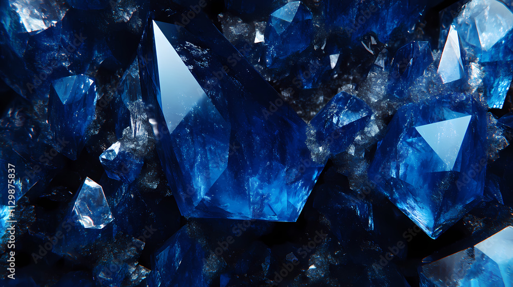 Blue sapphire on black background. ai generative. Sapphire. Illustration Blue sapphire on black background. ai generative. Sapphire. Illustration