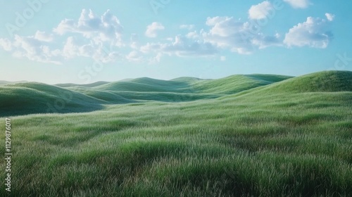 Serene Rolling Hills Under a Sunny Sky