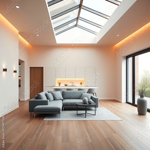 Minimalist Dining Space with Wall-Mounted LED Lighting