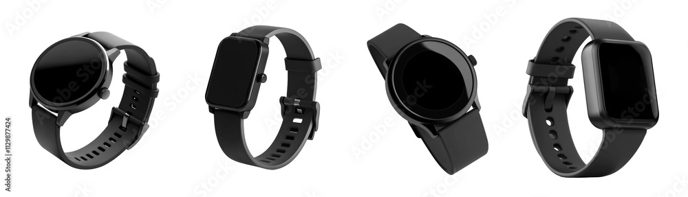Smartwatch showcase with transparent background a modern display of technology in a minimalist environment Smartwatch showcase with transparent background a modern display of technology in a minimalist environment