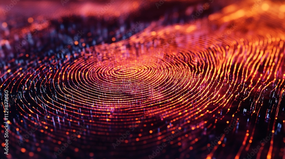 Fingerprint scan provides security access with biometrics identification. Biometric identity concept. Fingerprint scan provides security access with biometrics identification. Biometric identity concept.