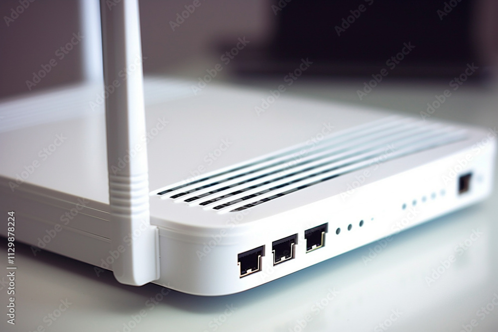 Modern WiFi router modem with high-tech capabilities. wide reach. WI-FI router Modern WiFi router modem with high-tech capabilities. wide reach. WI-FI router