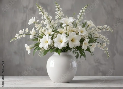 Wallpaper Mural Delicate white floral arrangement in modern vase, delicate, modern, arrangement Torontodigital.ca