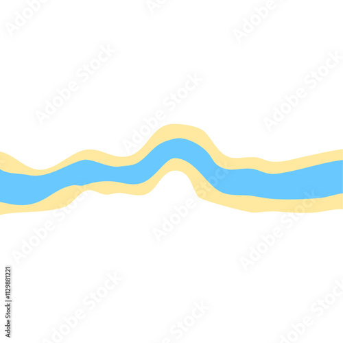 Bending wobbling river bed  meandrous river  stream or creek