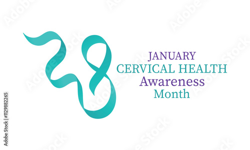 Cervical Health awareness month banner ribbon observed each year during January.