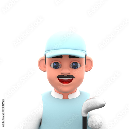 Cartoon Golf Player Character 3D Avatar