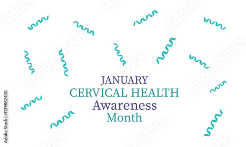 Cervical Health awareness month banner ribbon observed each year during January.