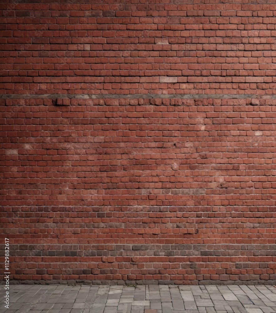 Muted brick wall with red facing bricks and earthy texture , warm, rustic Muted brick wall with red facing bricks and earthy texture , warm, rustic