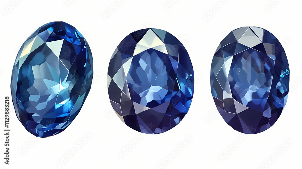 Fototapeta premium A blue sapphire gem on a transparent background png isolated generative ai. Sapphire. Illustration