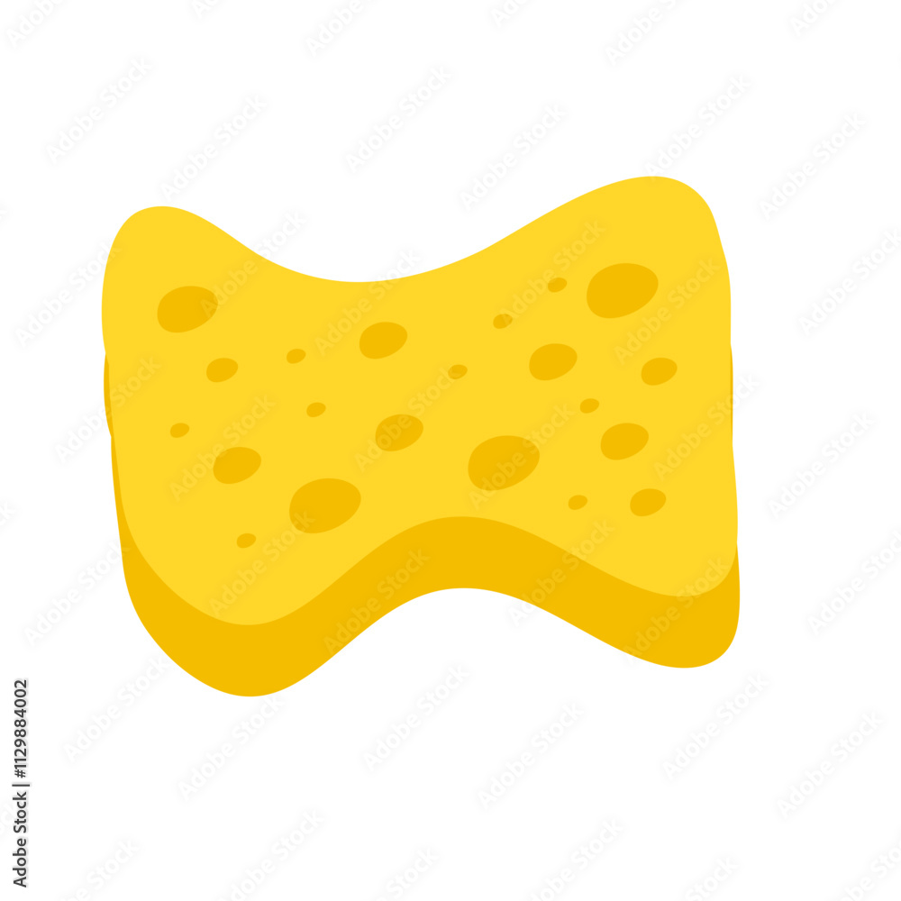 Yellow cleaning sponge with soap bubbles for washing and bathing Yellow cleaning sponge with soap bubbles for washing and bathing