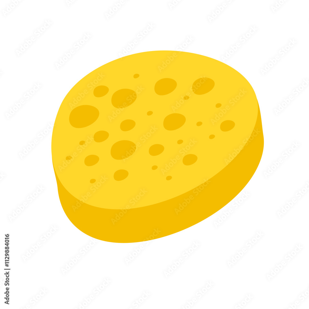 Yellow cleaning sponge with soap bubbles for washing and bathing Yellow cleaning sponge with soap bubbles for washing and bathing