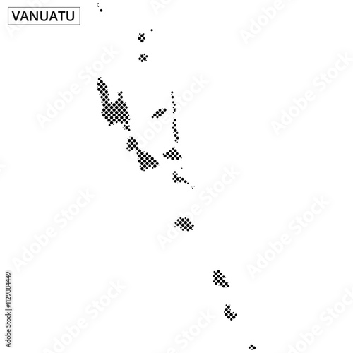 Vanuatu map outline showcasing the geographical features and island locations
