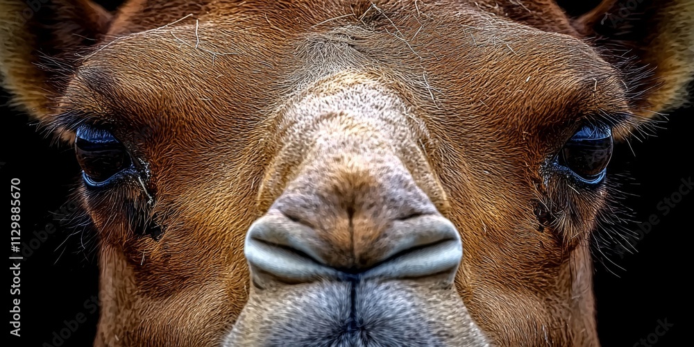 Obraz premium Close Up Camel Portrait Desert Animal Wildlife Fur Texture High Resolution