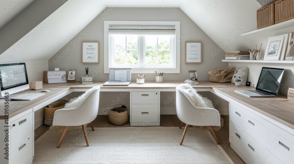Modern L Shaped Home Office Workspace Design Modern L Shaped Home Office Workspace Design